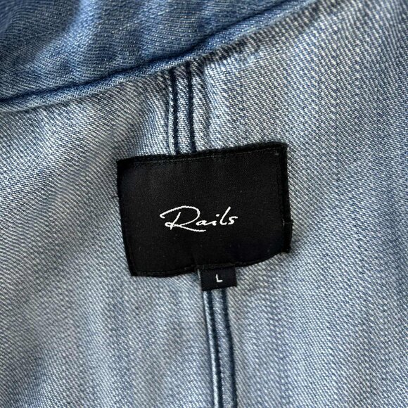 Rails Collins Light Indigo Military Inspired Lyocell Jacket w/ Drawstring – US L - Picture 12 of 12